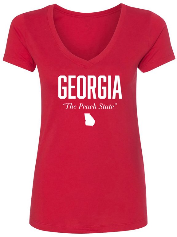 Georgia The Peach State Womens V-Neck T-Shirt