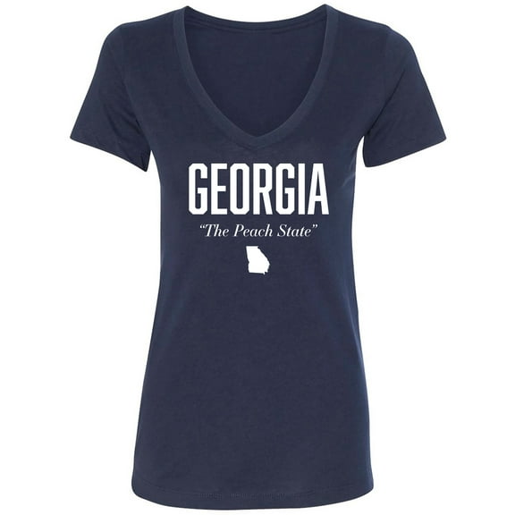 Georgia The Peach State Womens V-Neck T-Shirt