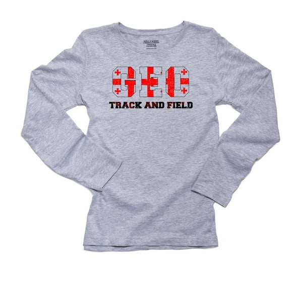 Georgia Track and Field - Olympic Games - Rio - Flag Women's Long Sleeve Grey T-Shirt