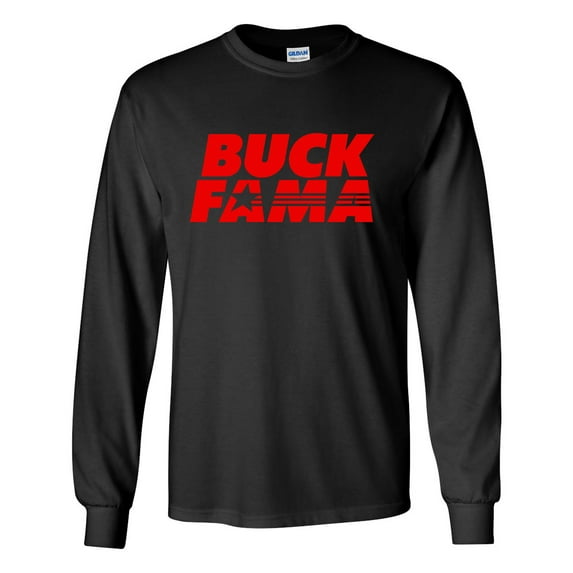 Georgia Tshirt Football Team Color Red and Black Georgia Buck Fama Funny Bulldogs Mens Long Sleeve T-shirt Graphic Tee-blk-xxxl