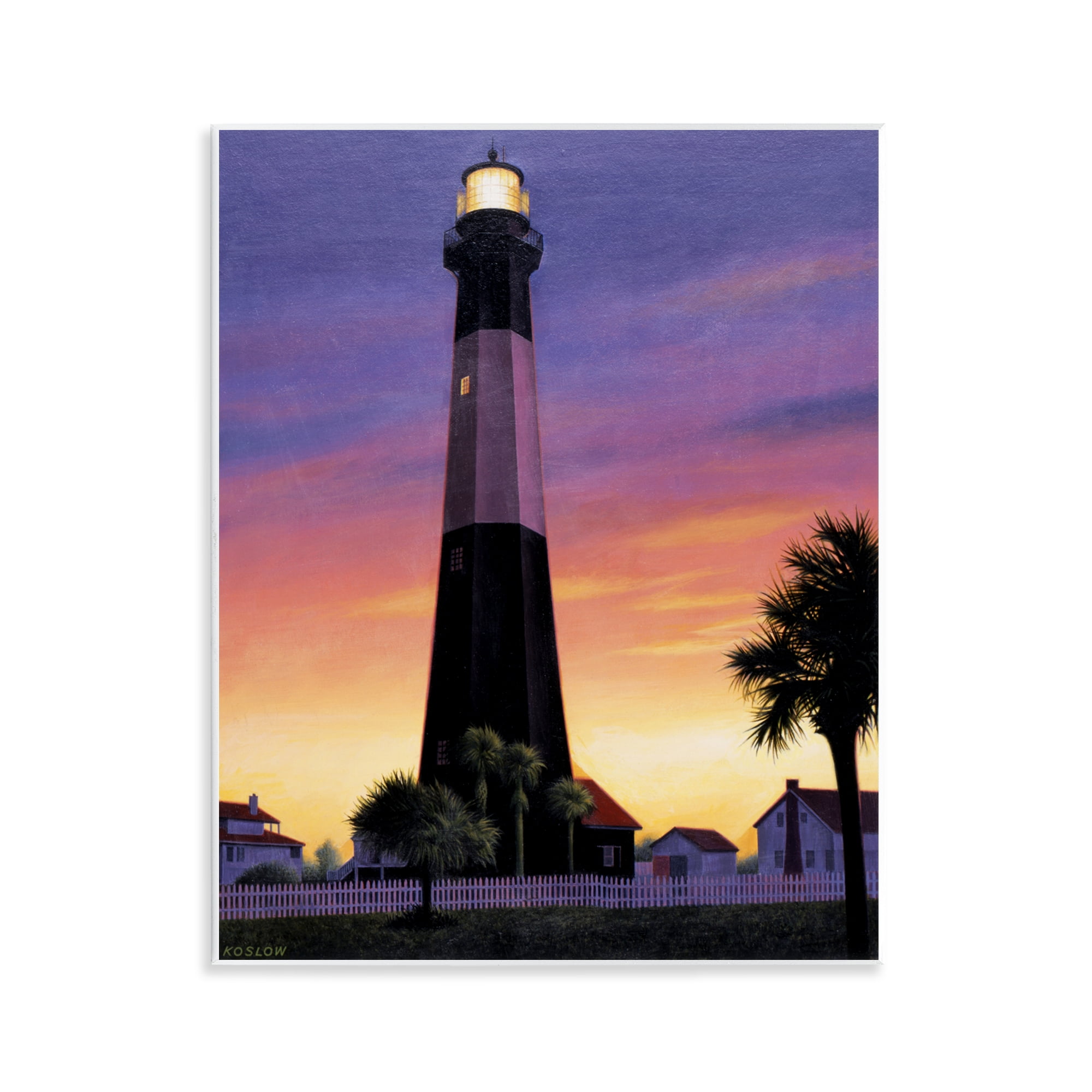 Georgia Tybee Island Lighthouse Wall Plaque Art, design by Wind River Studios