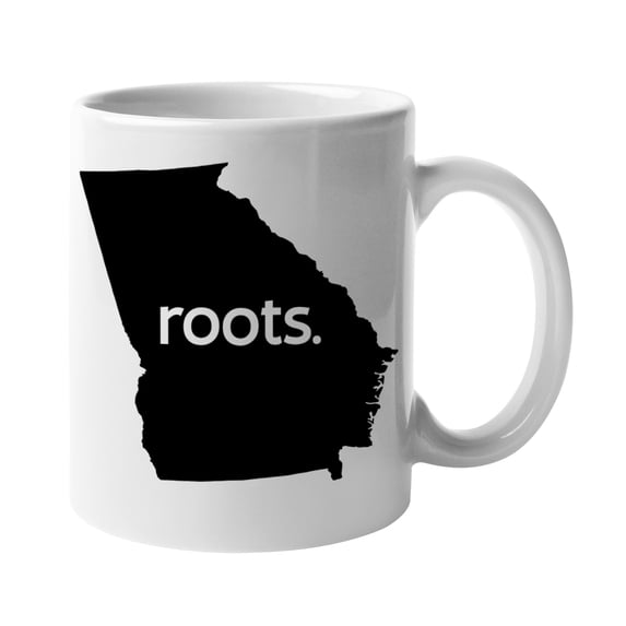 Georgia USA State Roots & GA Map Outline, US Citizen Coffee & Tea Mug Cup (11oz)