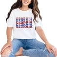 thumbnail image 1 of Georgia, USA State or Name of Country, Groovy Retro Wavy Text, White Comfort Colors T-Shirt, Medium, 1 of 1