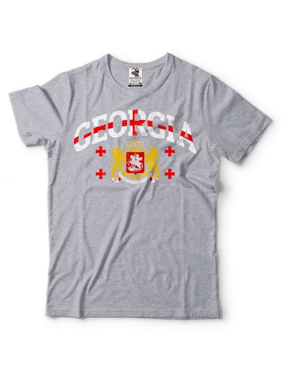 Georgia Unisex Shirt Georgia Patriotic Shirt Georgia Logo Flag Shirt Georgia National Tee (Small Grey)