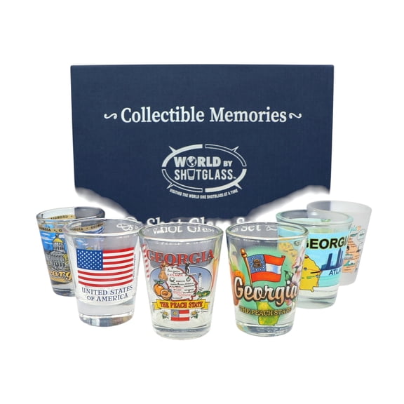 Georgia United States USA Souvenir Boxed Shot Glass Set (Set of 6)