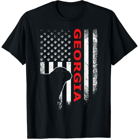 Georgia Usa Flag Patriotic. Ga Vintage Varsity Style Sports T-Shirt