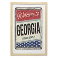 thumbnail image 1 of Georgia Wall Art with Frame, Welcoming Sign Illustrated in a Grunge Layout, Printed Fabric Poster for Bathroom Living Room, 23" x 35", Ivory Dark Pink, by Ambesonne, 1 of 2