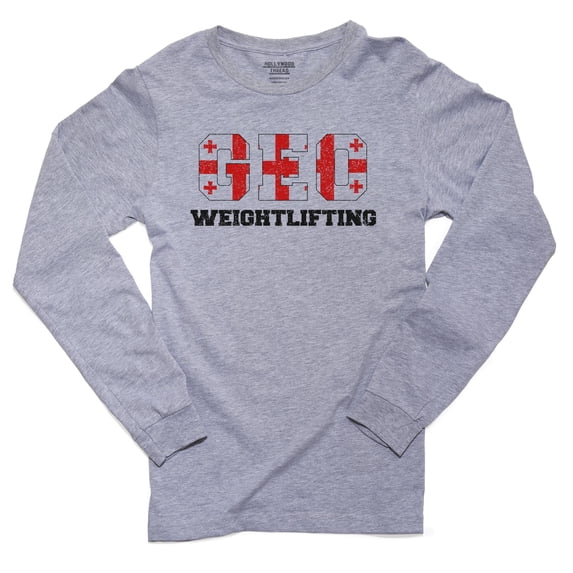 Georgia Weightlifting - Olympic Games - Rio - Flag Men's Long Sleeve Grey T-Shirt