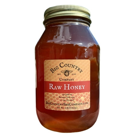 Big Country Bee Company, Raw & Unfiltered 100% U.S. Wildflower Honey, 48 oz Jar