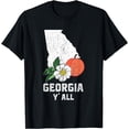 thumbnail image 1 of Georgia Y' All Peach State Cherokee Rose Vacation Souvenir T-Shirt mens t shirt，black，women，funny，misfits，men，journey，t-shirt, 1 of 4