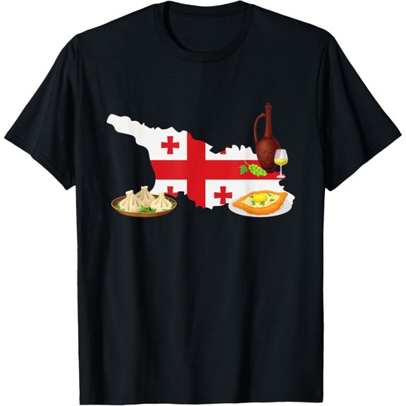 Georgia flag with traditional Georgian food T-Shirt