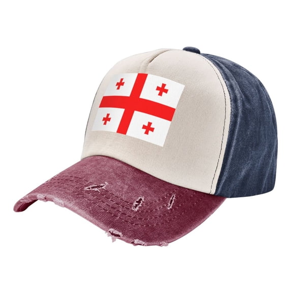 Georgian Flag Distressed Baseball Cap Dad Hats for Men Women Vintage Trucker Hat Low Profile Ball Caps