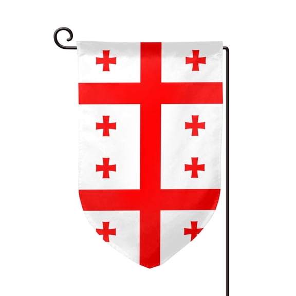 Georgian Flag Double Sided Garden Flag for Indoor Outdoor Decorations 12.5 * 18 Inches Fillet