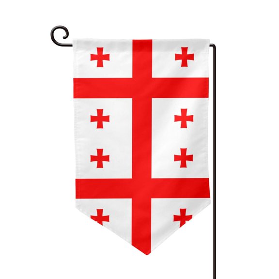 Georgian Flag Double Sided Garden Flag for Indoor Outdoor Decorations 12.5 * 18 Inches Sharp Corner