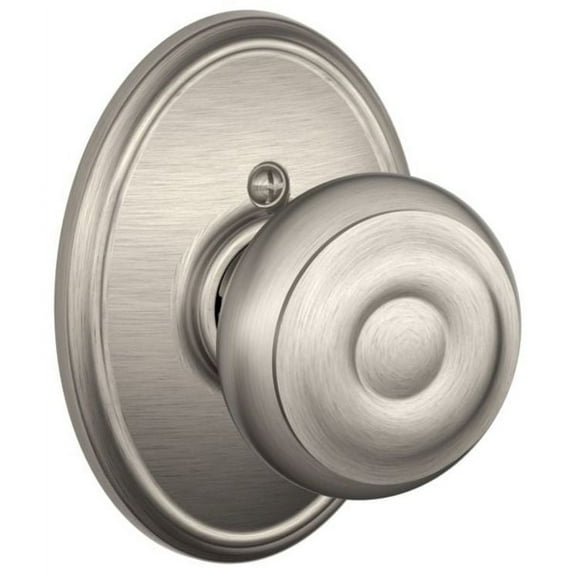 Georgian Knob with Wakefield Trim Non-Turning Lock, Satin Nickel (F170 GEO 619 WKF)