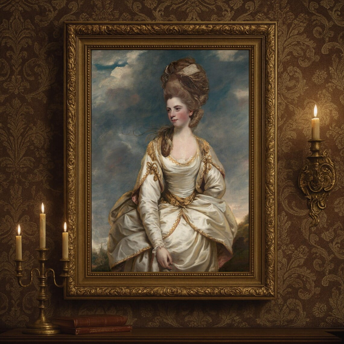 Georgian Lady Portrait Print Poster 18th Century Rococo Art, Size 16x24 ...