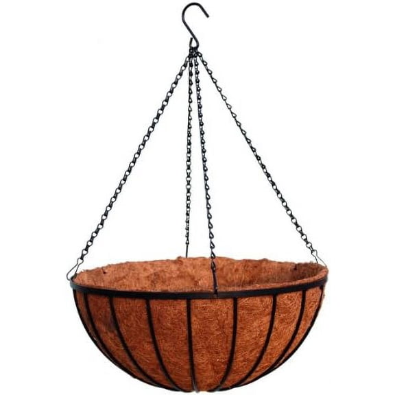 Georgian Rigid Iron Hanging Basket 18 inch (C930-10) with Coco Moss Liner - 10 Sets Pack$$Garden & Patio