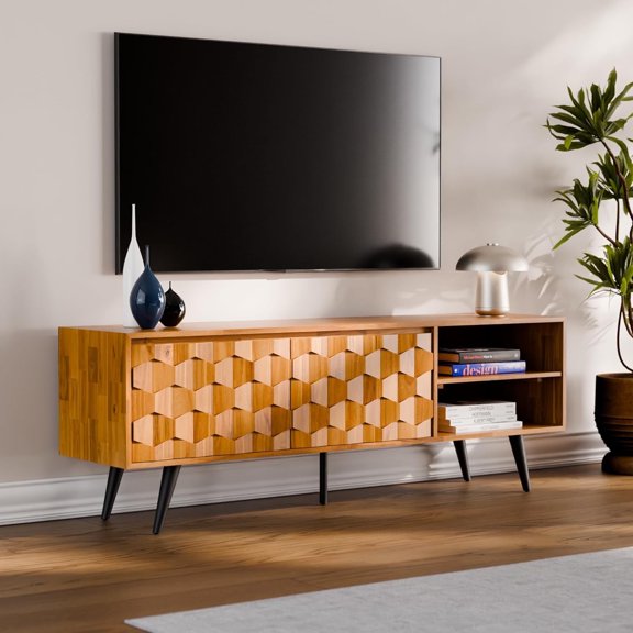 Georgina TV Stand 2 Doors - 65 in - Teak Brown