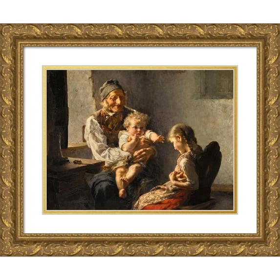 Georgios Jakobides 24x19 Gold Ornate Framed and Double Matted Museum Art Print Titled - The Ravenous One