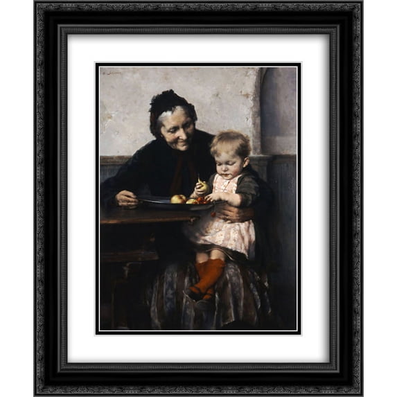 Georgios Jakobides 2x Matted 20x24 Black Ornate Framed Art Print 'Grandma's Favourite'
