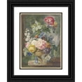 thumbnail image 1 of Georgius Jacobus Johannes van Os 14x18 Black Ornate Wood Framed Double Matted Museum Art Print Titled - Bouquet of Flowers in a Vase, with a Bird Nest, 1 of 5
