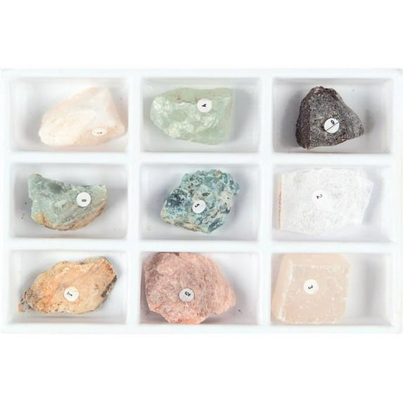 Geoscience 563840 Scott Resources Mohs Scale of Mineral Hardness Set Without Diamond - 9 Specimens