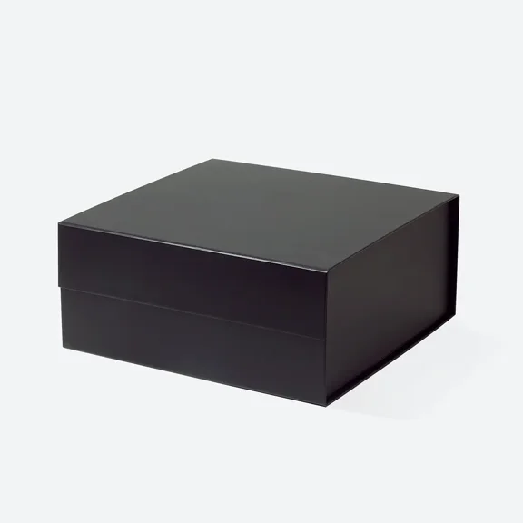 Geoto 10"×10"×4.5" C5 Square Size Luxury Rigid Magnetic Closure Collapsible Gift Box,Foldable Boxes for Gift Wrapping Wholesale(Black)