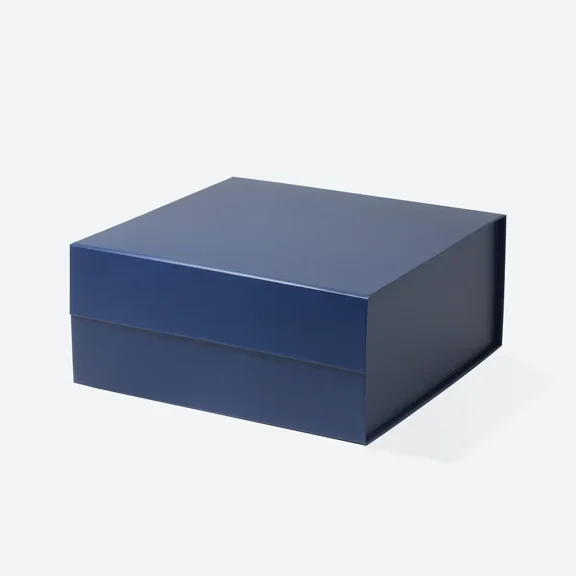 Geoto 10"×10"×4.5" C5 Square Size Luxury Rigid Magnetic Closure Collapsible Gift Box,Foldable Boxes for Gift Wrapping Wholesale(Navy Blue)