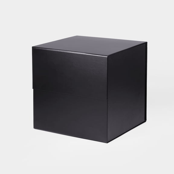 Geoto 11"×11"×11" Medium Cube Size Luxury Candle Packaging Box, Rigid Cardboard Chocolate Packaging Boxes Wholesale(Black)