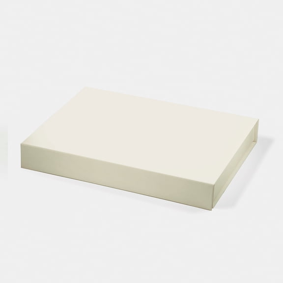 Geoto 11"×8.26"×1.57" Medium Shallow Size Luxury Rigid Foldable Magnetic Closure Collapsible Gift Packaging Boxes(Ivory)