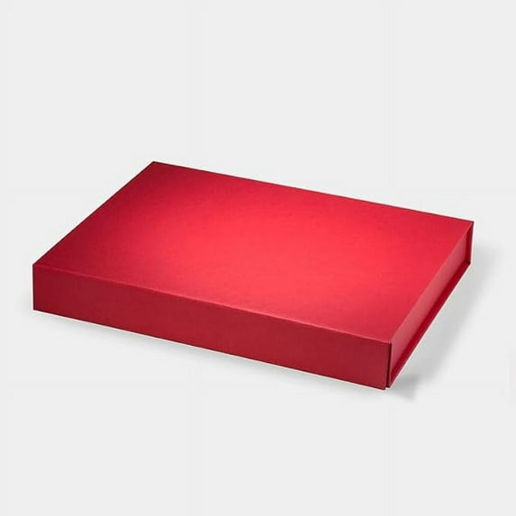 Geoto 11"×8.26"×1.57" Medium Shallow Size Luxury Rigid Foldable Magnetic Closure Collapsible Gift Packaging Boxes(Red)