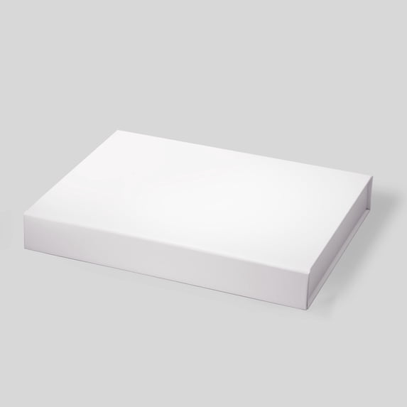 Geoto 11"×8.26"×1.57" Medium Shallow Size Luxury Rigid Foldable Magnetic Closure Collapsible Gift Packaging Boxes(White)