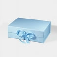 thumbnail image 1 of Geoto 11"×8.26"×3.74" Medium Size Luxury Rigid Foldable Magnetic Closure Collapsible Gift Packaging Boxes(Baby Blue with Ribbon), 1 of 6