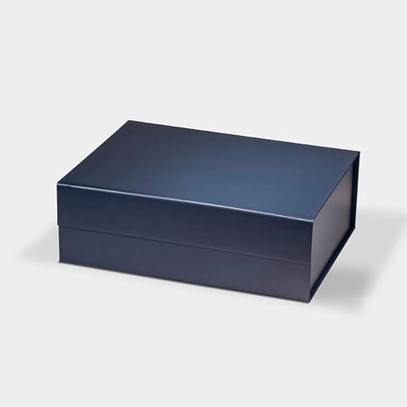 Geoto 11"×8.26"×3.74" Medium Size Luxury Rigid Foldable Magnetic Closure Collapsible Gift Packaging Boxes(Navy Blue)