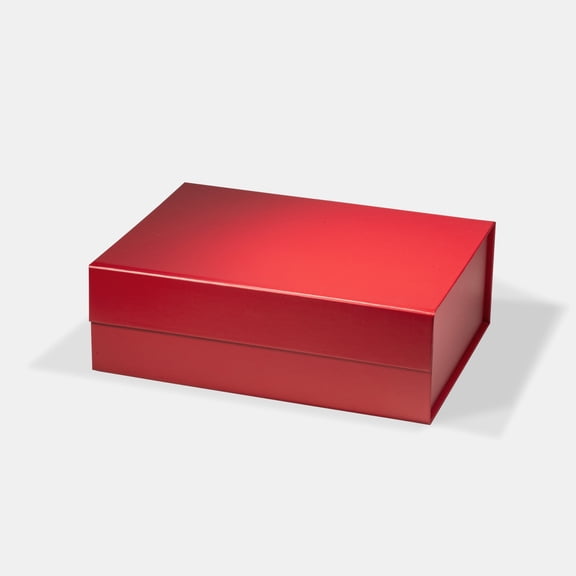 Geoto 11"×8.26"×3.74" Medium Size Luxury Rigid Foldable Magnetic Closure Collapsible Gift Packaging Boxes(Red)