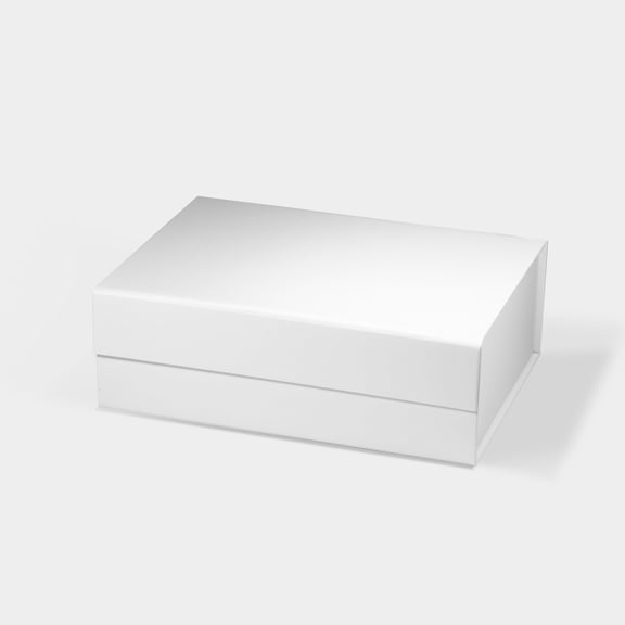 Geoto 11"×8.26"×3.74" Medium Size Luxury Rigid Foldable Magnetic Closure Collapsible Gift Packaging Boxes(White)