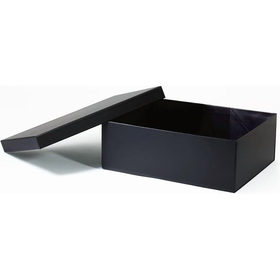 Geoto 13x10x4.5in | 33×25.5×11.5cm A4 Deep Luxury Rigid Foldable Lid Off Gift Box, Big Box for Present Packing (Black)