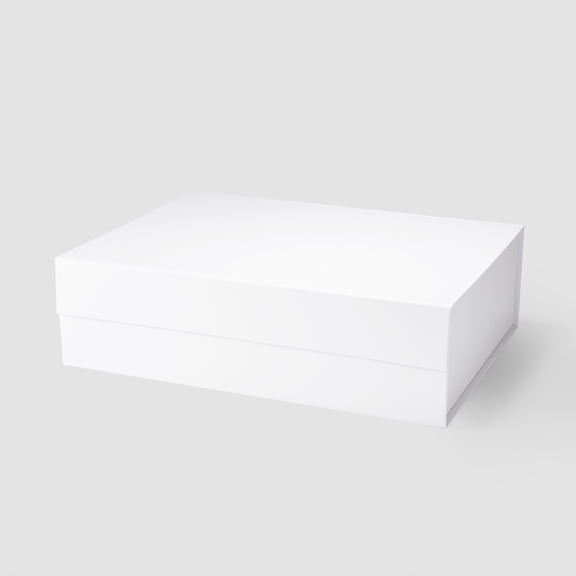 Geoto 15"x11"x4.33" Large Size Luxury Rigid Foldable Magnetic Closure Collapsible Gift Packaging Boxes(White)