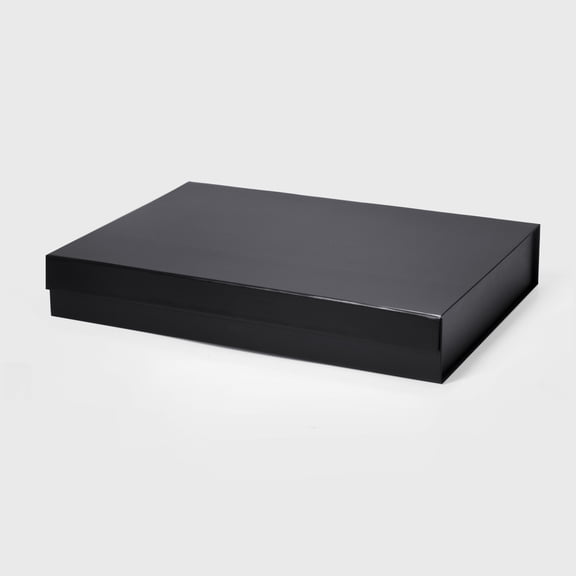 Geoto 17.32"×12.6"×2.76" A3 Extra Shallow Size Luxury Rigid Foldable Magnetic Closure Collapsible Gift Packaging Boxes(Black)