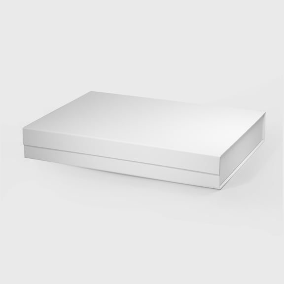 Geoto 17.32"×12.6"×2.76" A3 Extra Shallow Size Luxury Rigid Foldable Magnetic Closure Collapsible Gift Packaging Boxes(White)