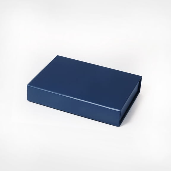 Geoto 4.72"×3.54"×0.98" Small Shallow Size Luxury Rigid Foldable Magnetic Closure Collapsible Gift Packaging Boxes(Navy Blue)