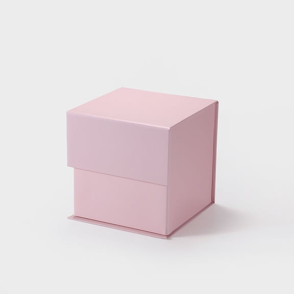 Geoto 4.72"×4.72"×4.72" Small Cube Size Luxury Candle Packaging Box, Rigid Cardboard Chocolate Packaging Boxes Wholesale(Pink)