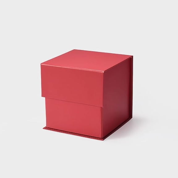 Geoto 4.72"×4.72"×4.72" Small Cube Size Luxury Candle Packaging Box, Rigid Cardboard Chocolate Packaging Boxes Wholesale(Red)