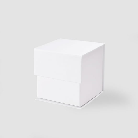 Geoto 4.72"×4.72"×4.72" Small Cube Size Luxury Candle Packaging Box, Rigid Cardboard Chocolate Packaging Boxes Wholesale(White)