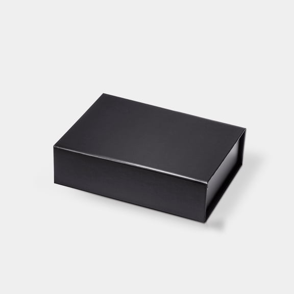 Geoto 6.9"×4.92"×1.97" A6 Shallow Size Luxury Rigid Foldable Magnetic Closure Collapsible Gift Packaging Boxes(Black)