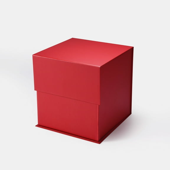 Geoto 6.9"×6.9"×6.9" A6 Cube Size Luxury Candle Packaging Box, Rigid Cardboard Chocolate Packaging Boxes Wholesale(Red)