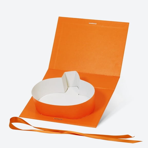 Geoto 8"x6"x2" Orange Creative Halloween Pumpkin Letter Shaped Gift Box,Cucurbit Letter Box for Candy Wrapping(no Window)