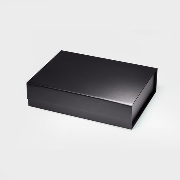 Geoto 9.25"×6.69"×2.36" A5 Shallow Size Luxury Rigid Foldable Magnetic Closure Collapsible Gift Packaging Boxes(Black)