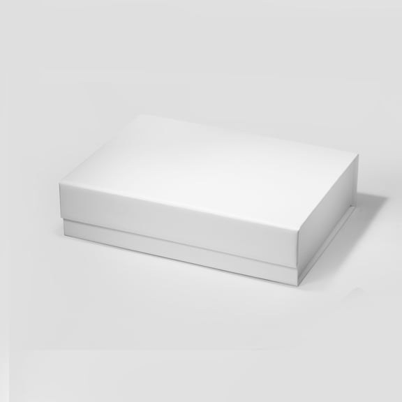 Geoto 9.25"×6.69"×2.36" A5 Shallow Size Luxury Rigid Foldable Magnetic Closure Collapsible Gift Packaging Boxes(White)