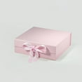 thumbnail image 1 of Geoto 9.25"×9.25"×3.14" A5 Square Size Luxury Rigid Foldable Magnetic Closure Collapsible Gift Packaging Boxes(Pink with Ribbon), 1 of 2